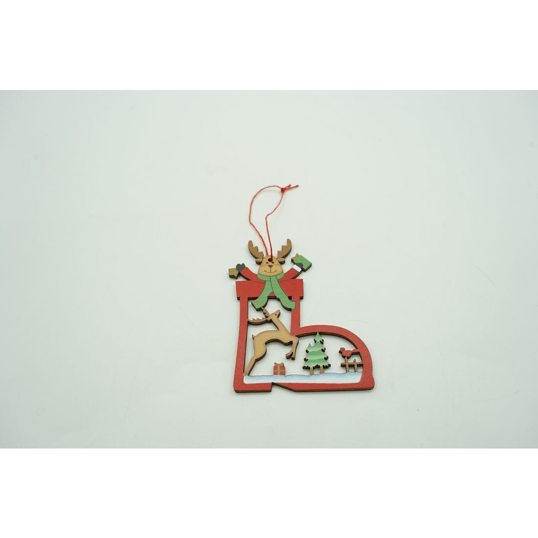 Ornament de brad cerb, Flippy, multicolor, lemn, 10 cm-4