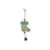 Ornament de brad ciorap cu clopotel, Flippy, multicolor, lemn, 17 cm-0