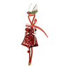 Ornament de brad clopotel cu paiete, Flippy, rosu, lemn, 25 cm-0