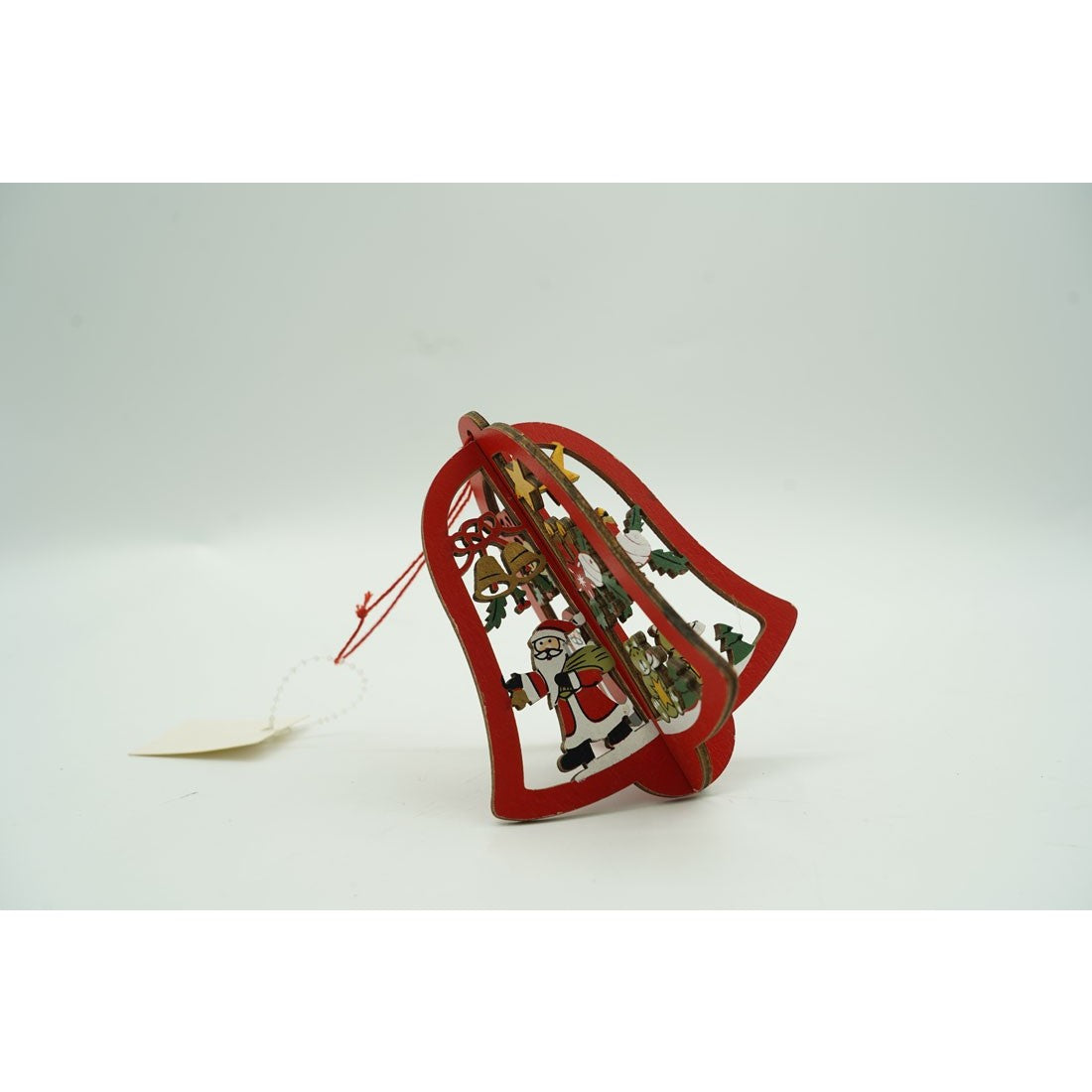Ornament de brad clopotel, Flippy, multicolor, lemn, 10.5x9.5 cm-4
