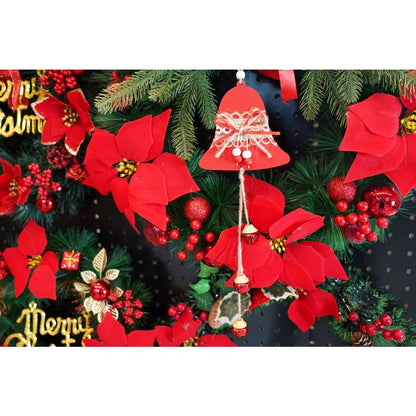 Ornament de brad clopotel, Flippy, rosu, lemn/textil, 36 cm-2