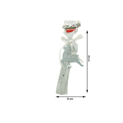 Ornament de brad craciun cerb, Flippy, gri, lemn, 25 cm-2