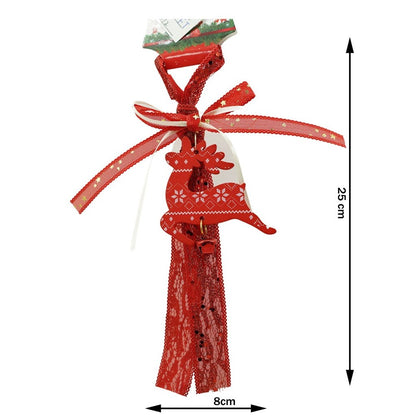 Ornament de brad craciun cerb, Flippy, rosu, lemn, 25 cm-3