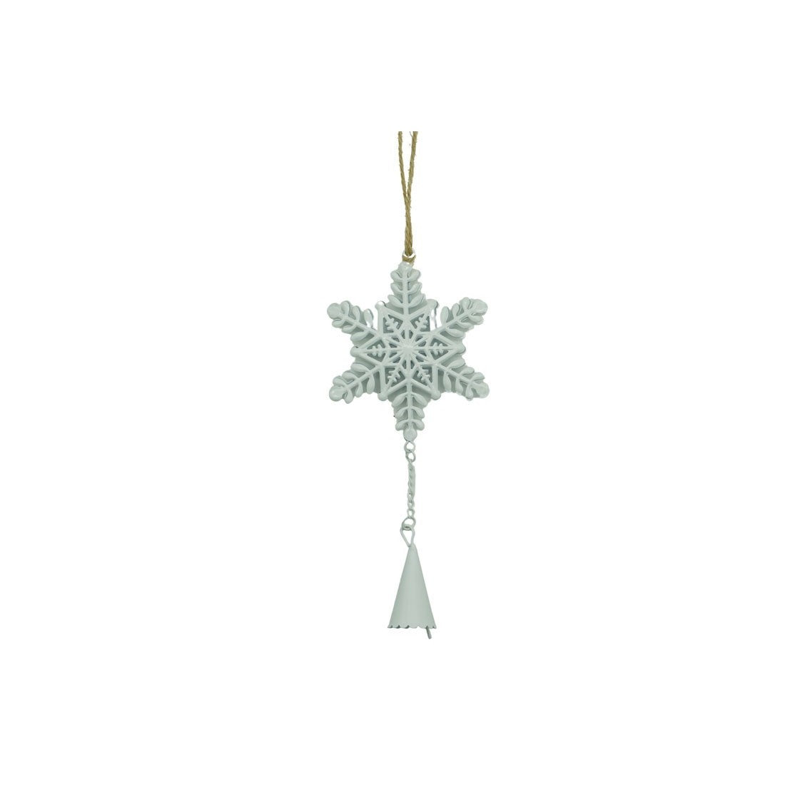 Ornament de brad fulg de nea, Flippy, alb, metal, 20 cm-0