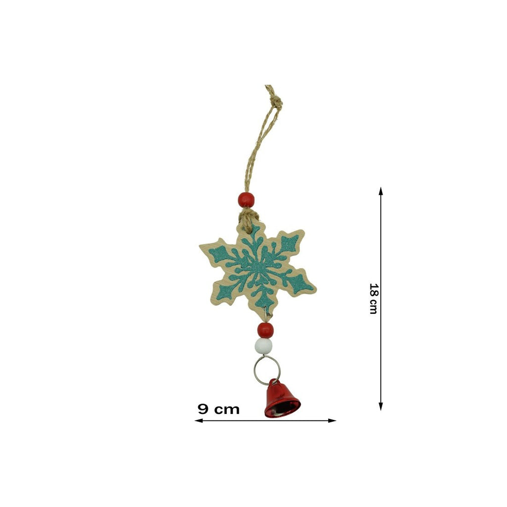 Ornament de brad fulg de nea, Flippy, multicolor, lemn, 18 cm-4