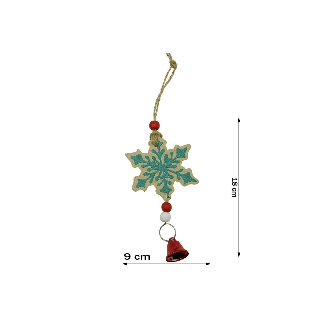 Ornament de brad fulg de nea, Flippy, multicolor, lemn, 18 cm-4