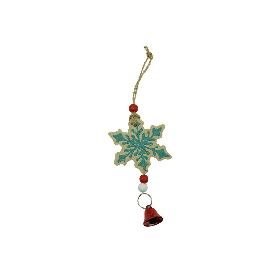 Ornament de brad fulg de nea, Flippy, multicolor, lemn, 18 cm-0
