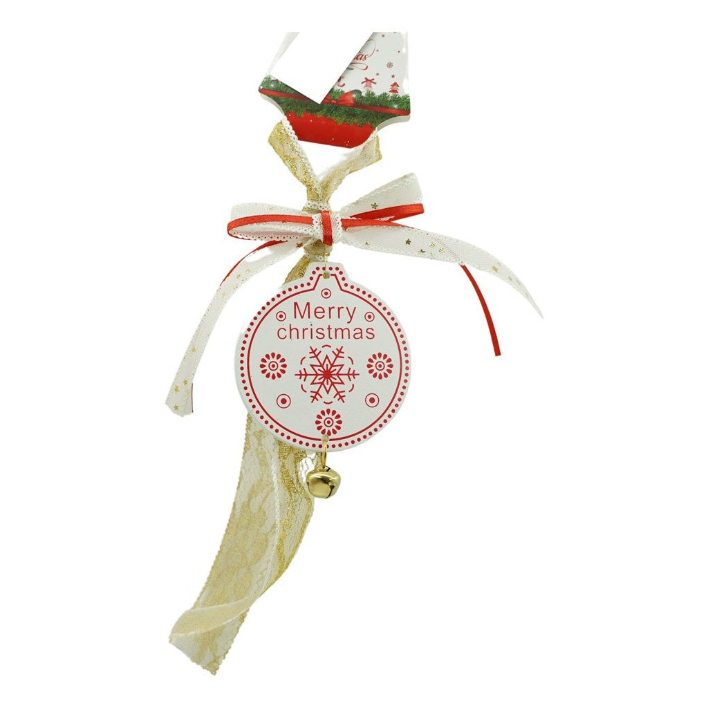 Ornament de brad medalion, Flippy, alb, lemn, 25 cm-3