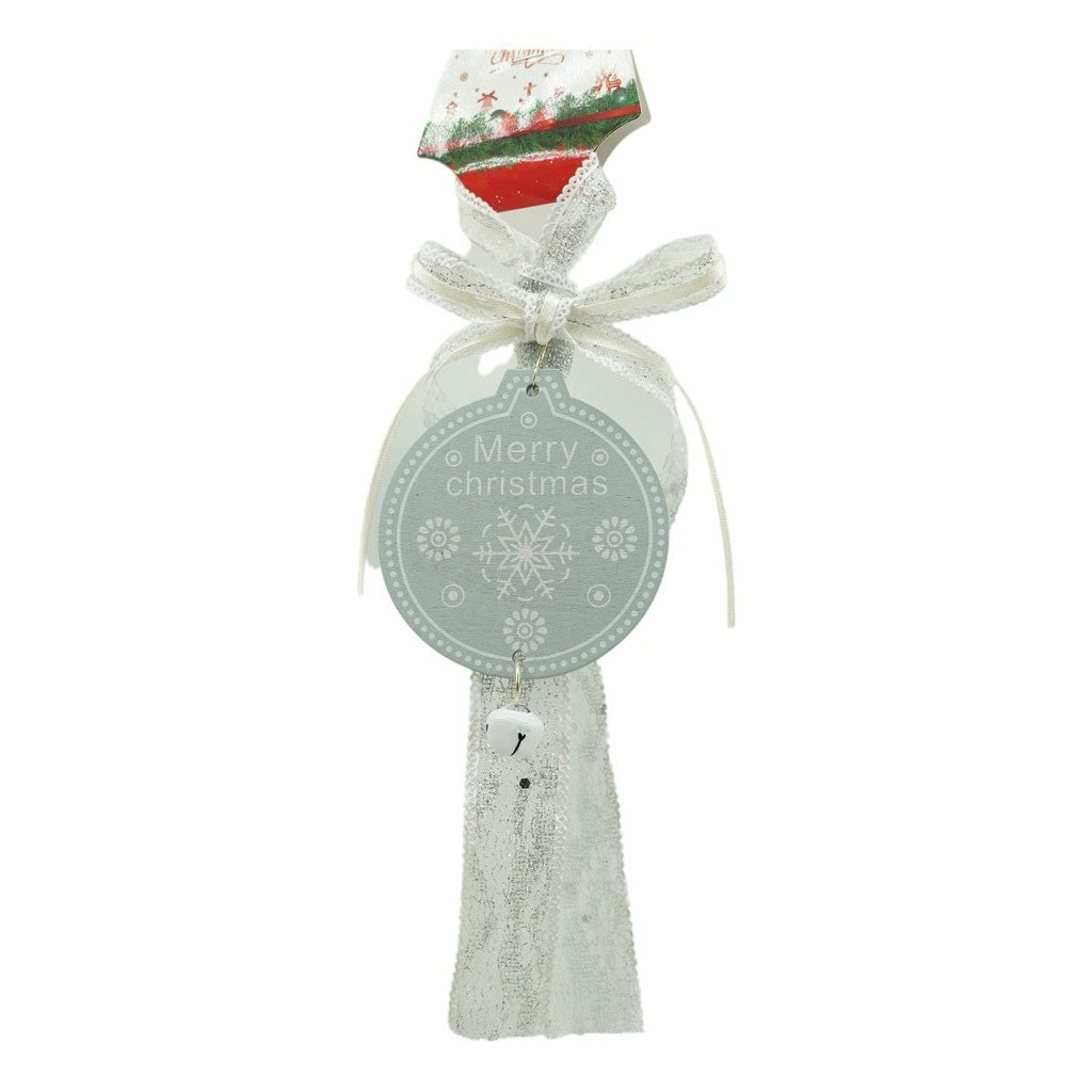 Ornament de brad medalion, Flippy, gri, lemn, 25 cm-2