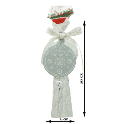 Ornament de brad medalion, Flippy, gri, lemn, 25 cm-3