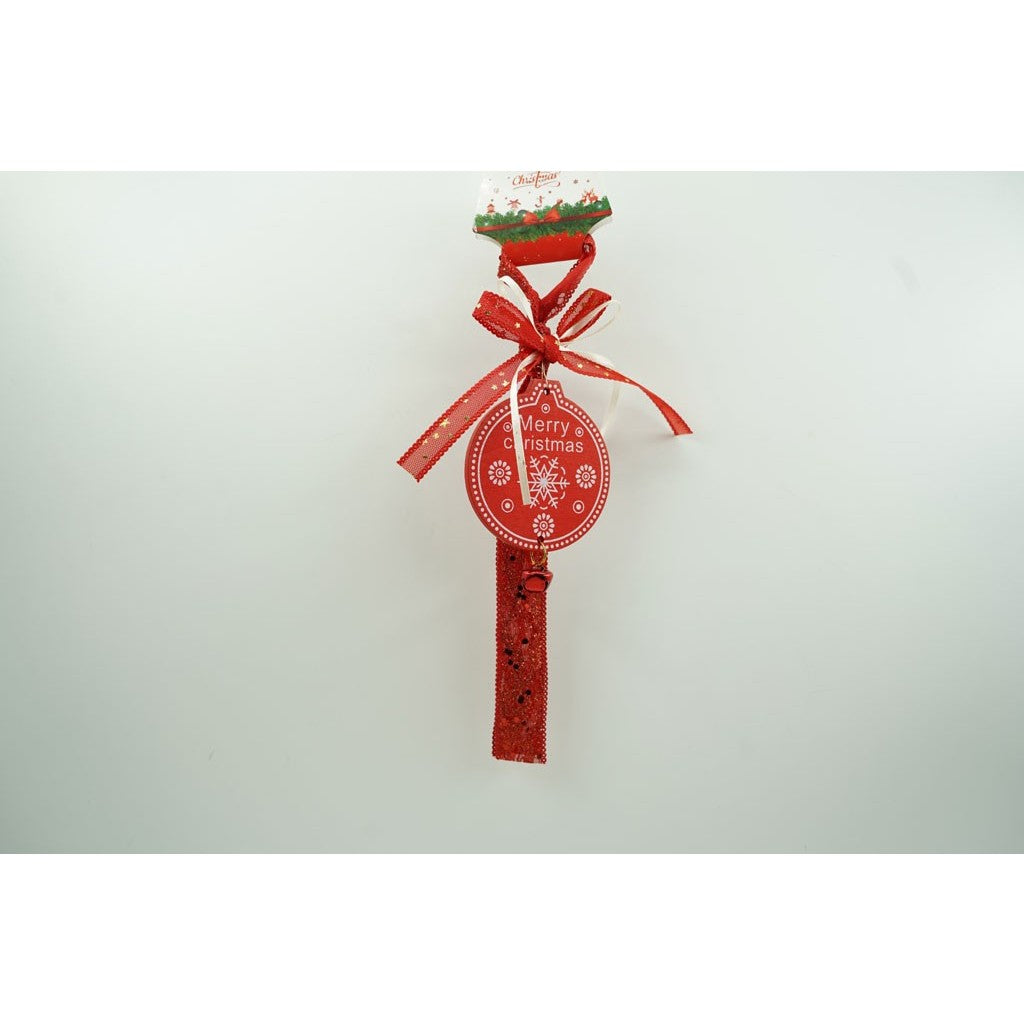 Ornament de brad medalion, Flippy, rosu, lemn, 25 cm-1