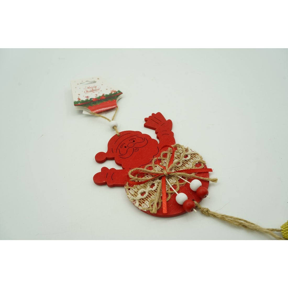 Ornament de brad Mos Craciun, Flippy, rosu, lemn/textil, 36 cm-4