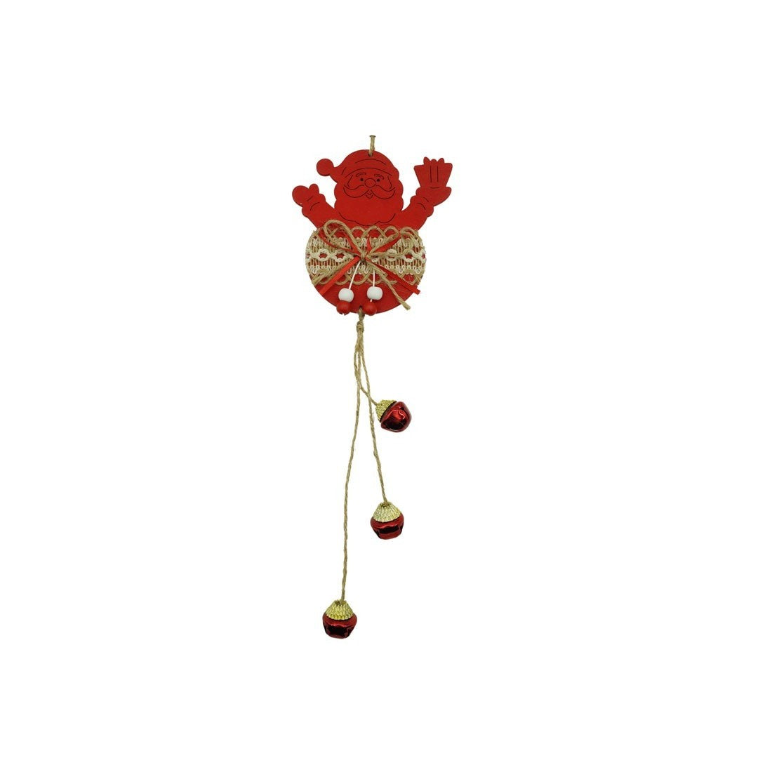 Ornament de brad Mos Craciun, Flippy, rosu, lemn/textil, 36 cm-0
