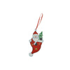 Ornament de brad Mos Craciun in caciula, Flippy, rosu, lemn, 14 cm-0