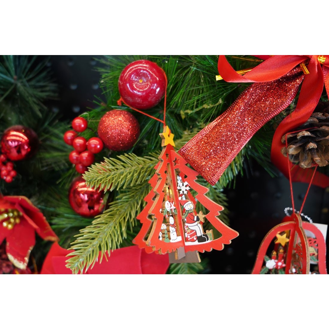 Ornament de brad mos craciuni in brad, Flippy, multicolor, lemn, 10.5x9.5 cm-3