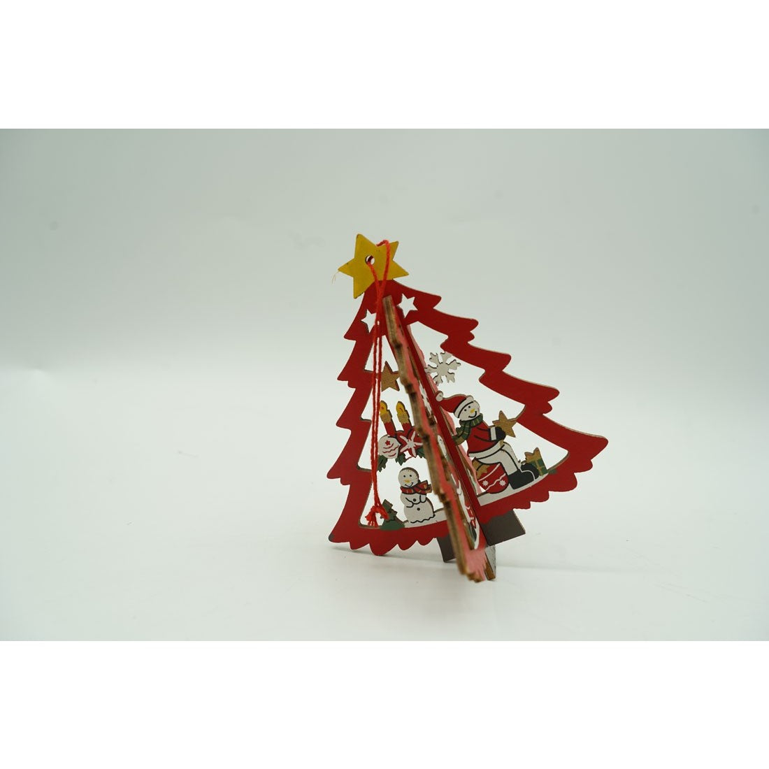 Ornament de brad mos craciuni in brad, Flippy, multicolor, lemn, 10.5x9.5 cm-4