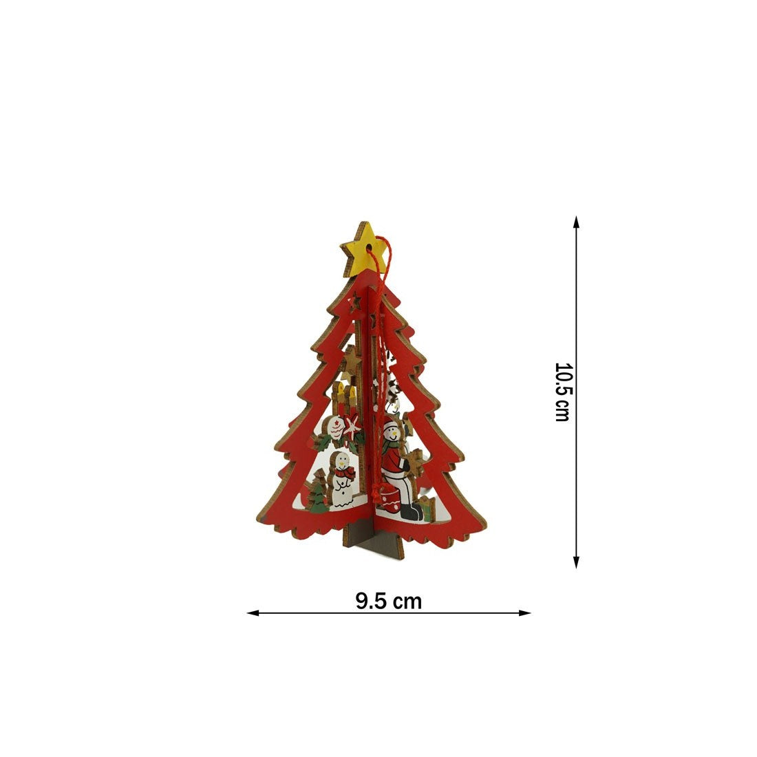 Ornament de brad mos craciuni in brad, Flippy, multicolor, lemn, 10.5x9.5 cm-5