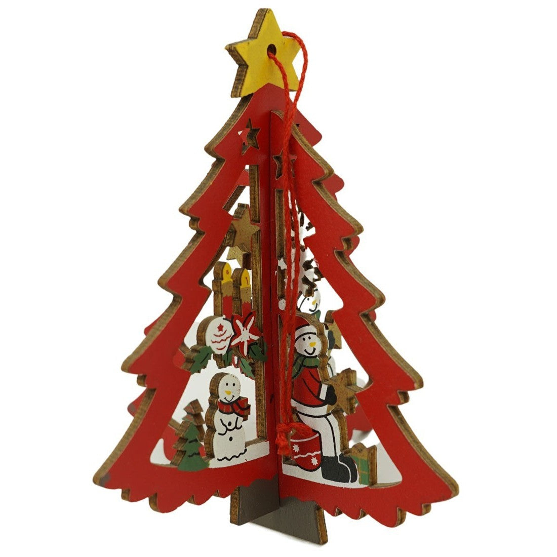 Ornament de brad mos craciuni in brad, Flippy, multicolor, lemn, 10.5x9.5 cm-0