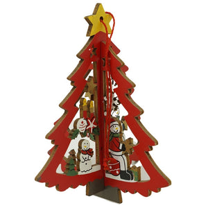 Ornament de brad mos craciuni in brad, Flippy, multicolor, lemn, 10.5x9.5 cm-0