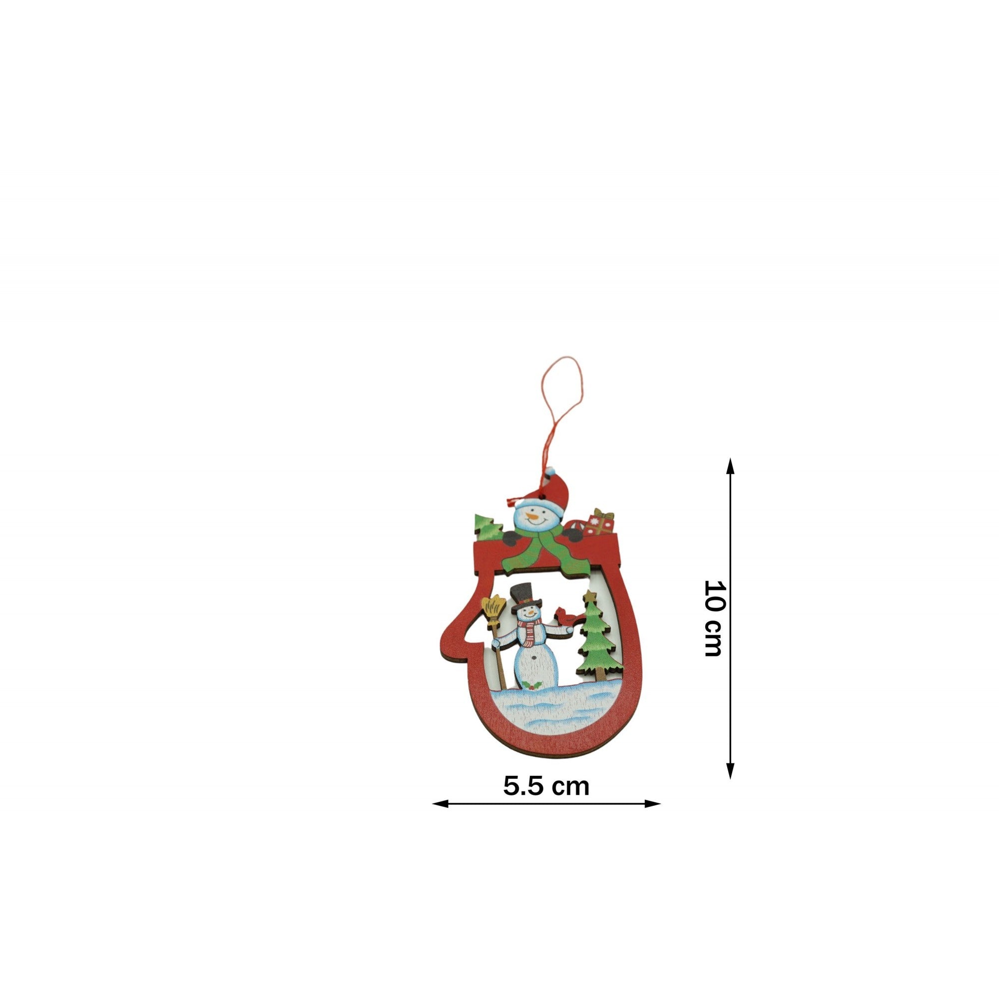 Ornament de brad oameni de zapada, Flippy, multicolor, lemn, 10 cm-5