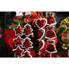 Ornament de brad trei brazi cu paiete, Flippy, rosu, lemn, 36 cm-0