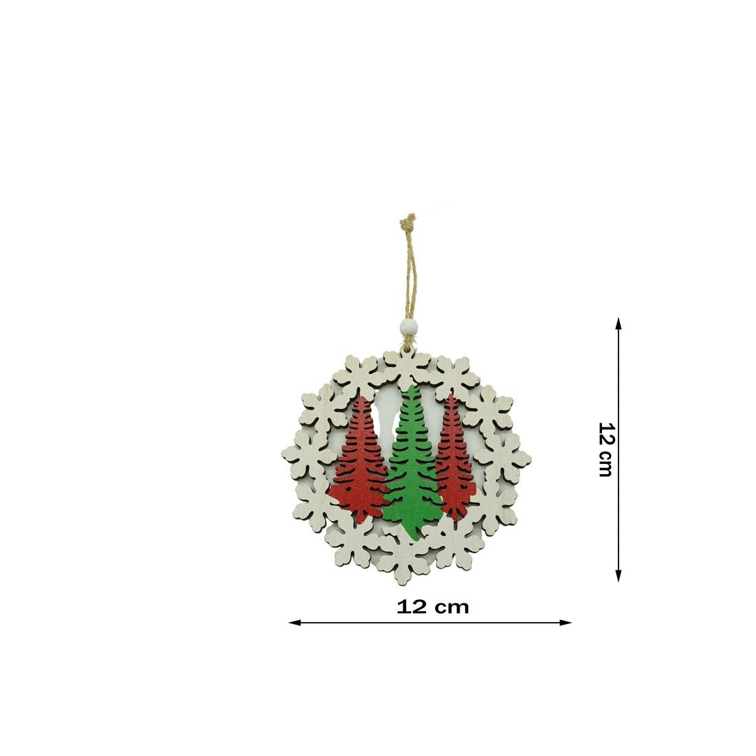 Ornament de brad trei brazi, Flippy, multicolor, lemn, 12 cm-5