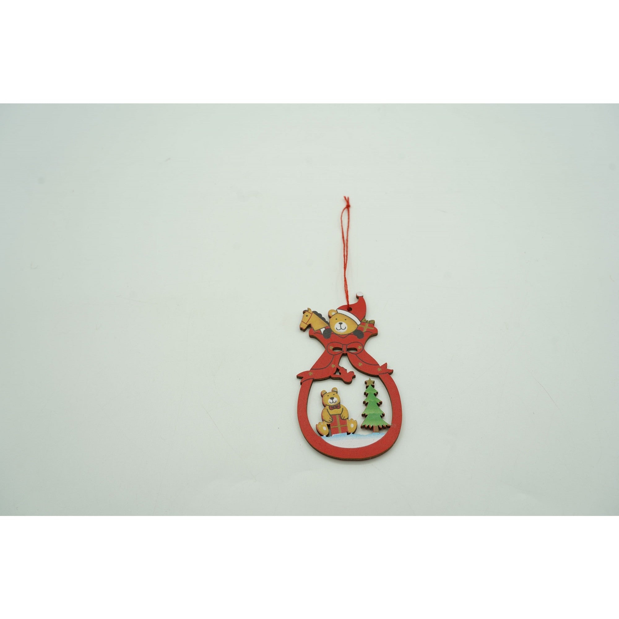 Ornament de brad ursuleti, Flippy, multicolor, lemn, 10 cm-4