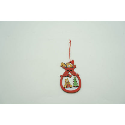 Ornament de brad ursuleti, Flippy, multicolor, lemn, 10 cm-4