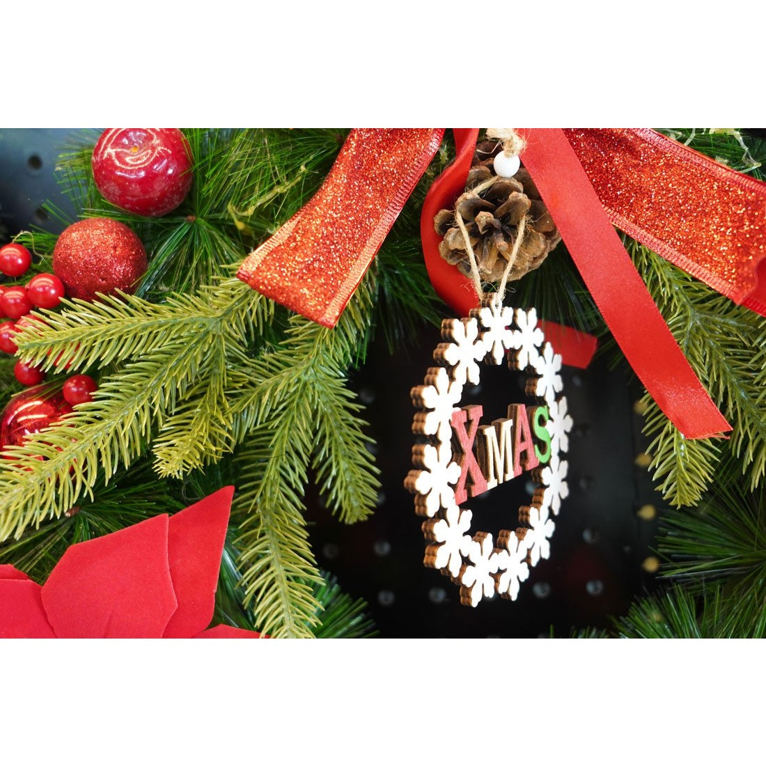 Ornament de brad Xmas, Flippy, multicolor, lemn, 12 cm-2