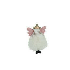 Ornament de Craciun ingeras, Flippy, alb, textil, 26 cm-2