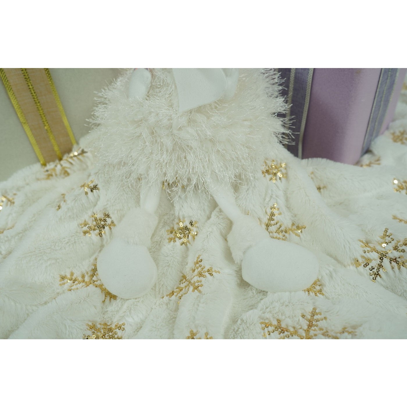 Ornament de Craciun ingeras, Flippy, alb, textil, 37 cm-11