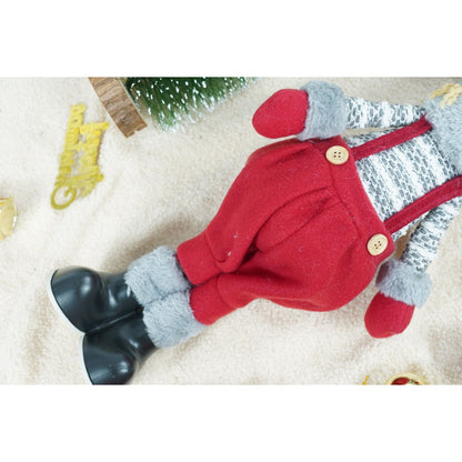 Ornament de Craciun papusa, Flippy, rosu/gri, textil, 58 cm-12