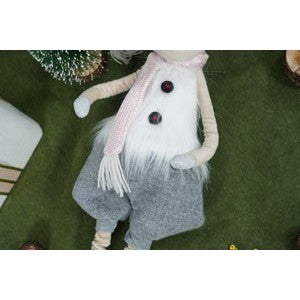 Ornament de Craciun ren cu picioare telescopice, Flippy, gri/alb, textil, 100 cm-8