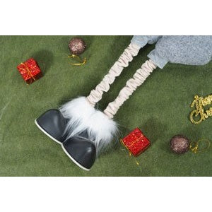 Ornament de Craciun ren cu picioare telescopice, Flippy, gri/alb, textil, 100 cm-10