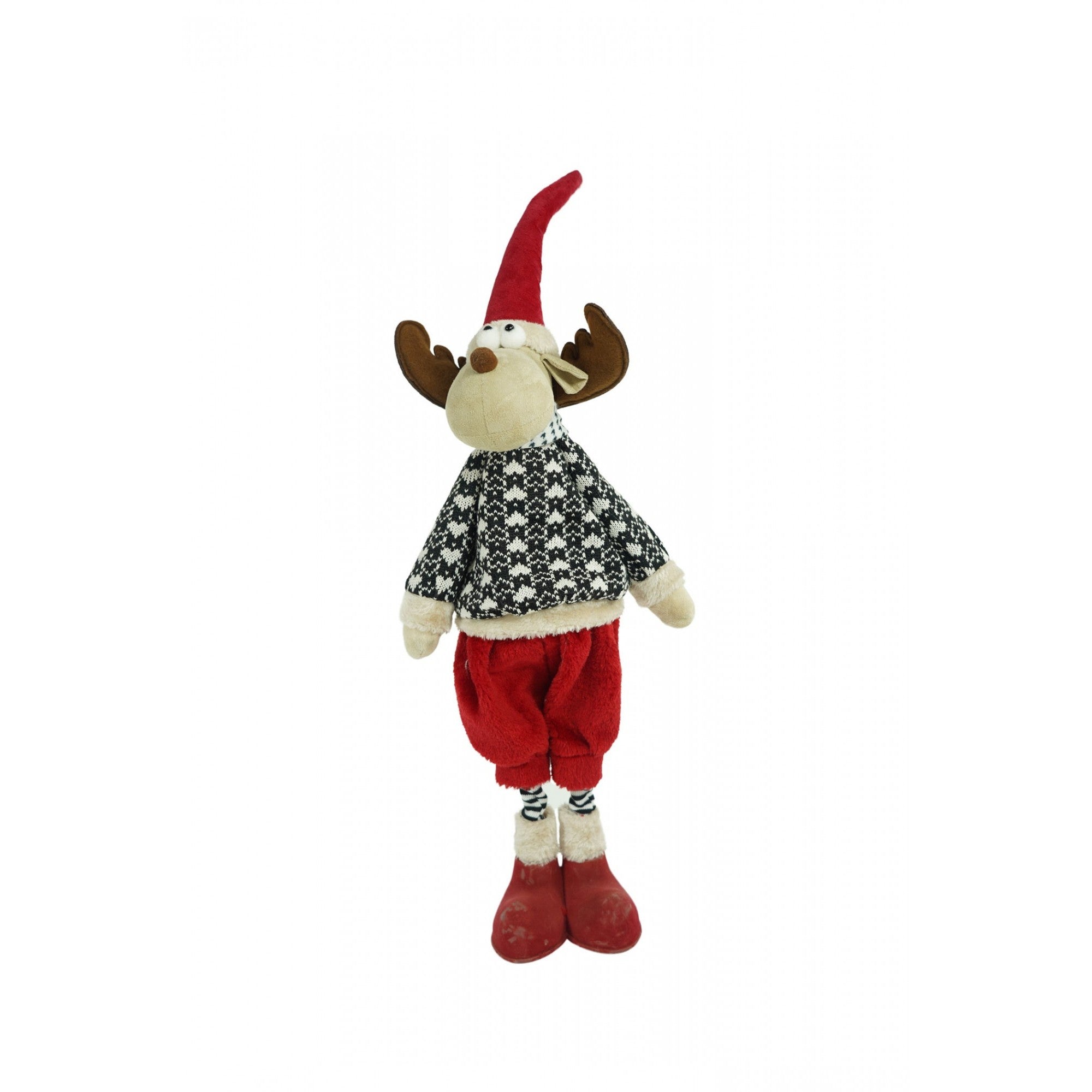 Ornament de Craciun ren, Flippy, multicolor, textil, 68 cm-0
