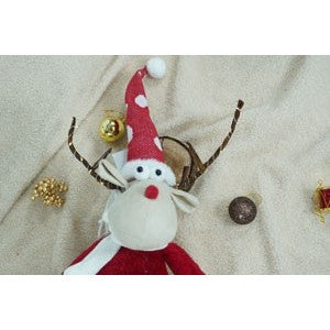 Ornament de Craciun ren, Flippy, rosu/alb, textil, 55 cm-10
