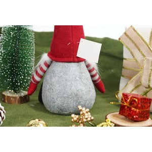 Ornament de Craciun spiridus cu palarie rosie, Flippy, rosu/gri, textil, 31 cm-7
