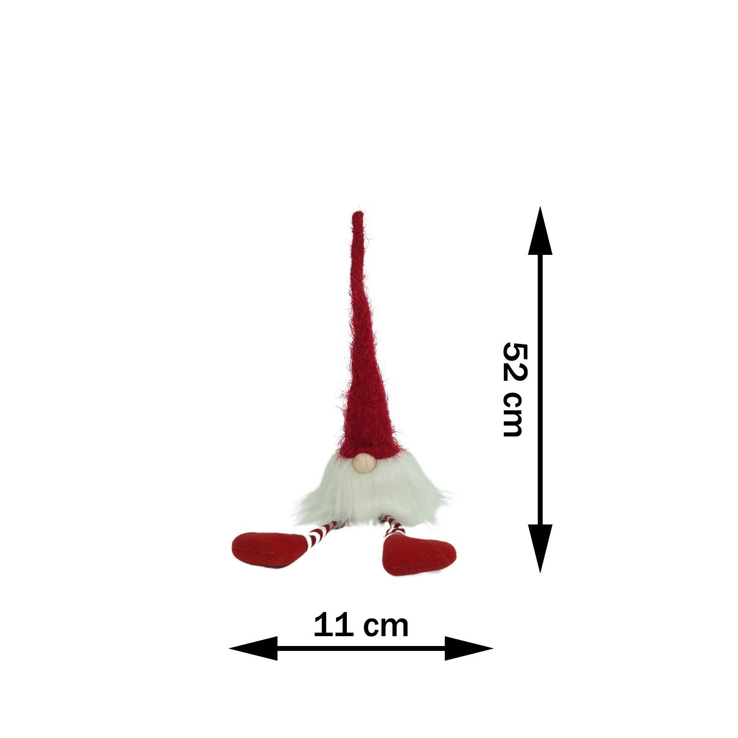 Ornament de Craciun spiridus, Flippy, alb/rosu, textil, 52 cm-10