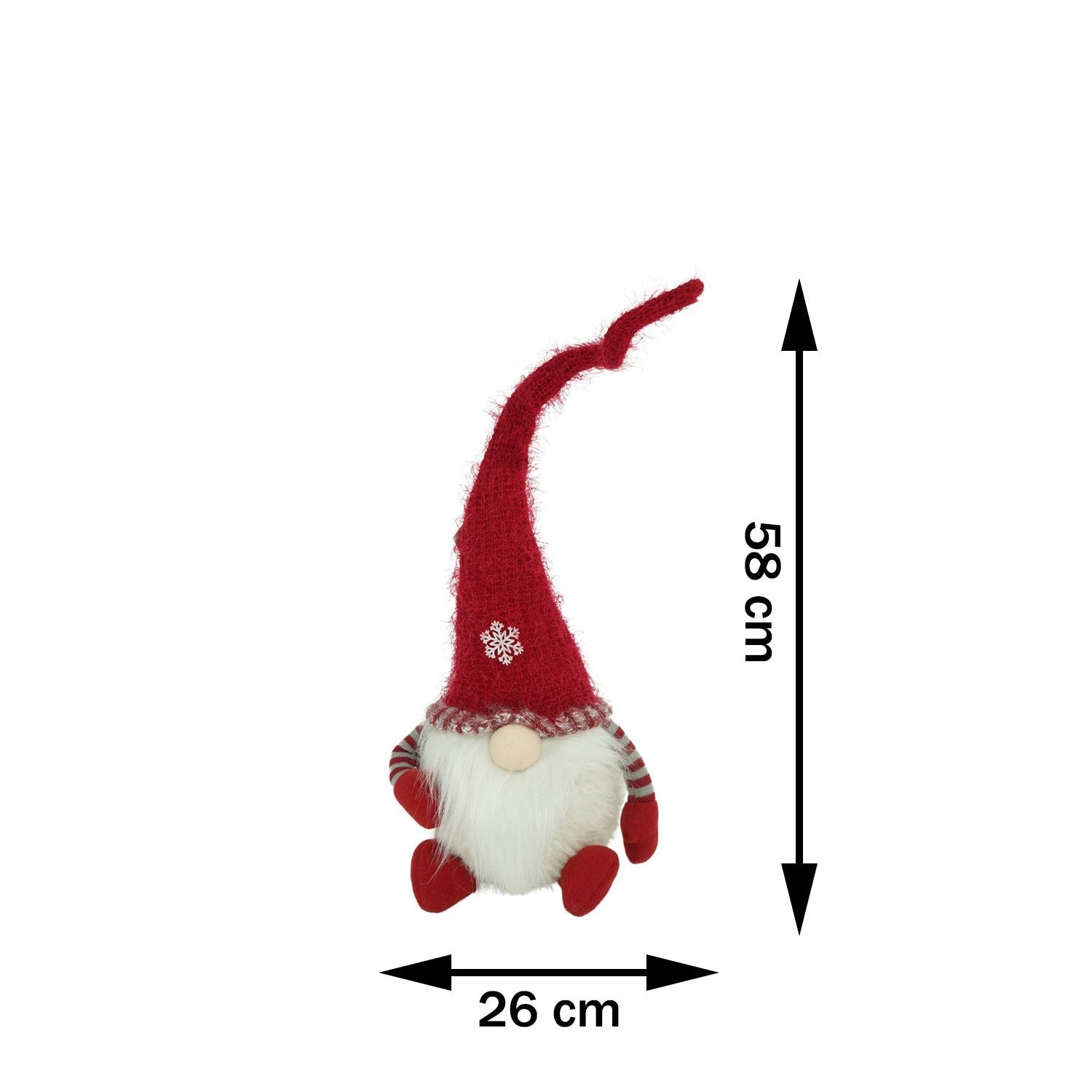 Ornament de Craciun spiridus, Flippy, gri/alb, textil, 58 cm-12