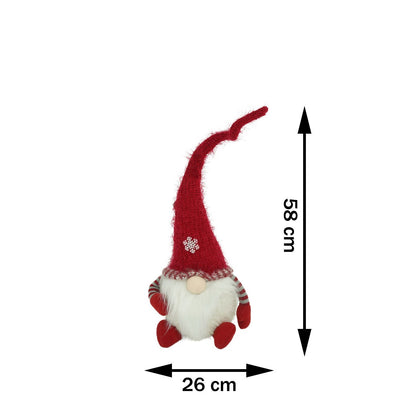 Ornament de Craciun spiridus, Flippy, gri/alb, textil, 58 cm-12