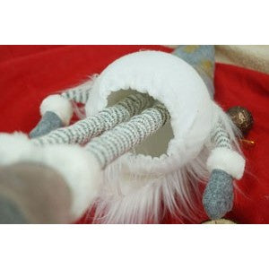 Ornament de Craciun spiridus, Flippy, gri/alb, textil, 80 cm-10