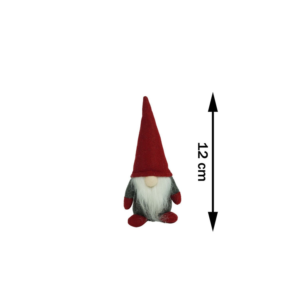 Ornament de Craciun spiridus, Flippy, gri/rosu, textil, 12 cm-2