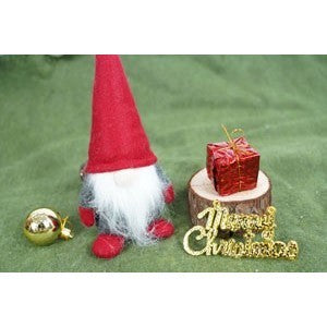 Ornament de Craciun spiridus, Flippy, gri/rosu, textil, 12 cm-4