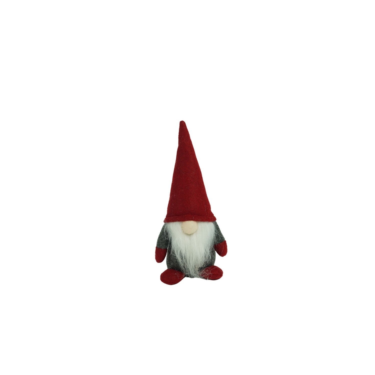 Ornament de Craciun spiridus, Flippy, gri/rosu, textil, 12 cm-0