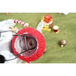 Ornament de Craciun spiridus, Flippy, gri/rosu, textil, 55 cm-9