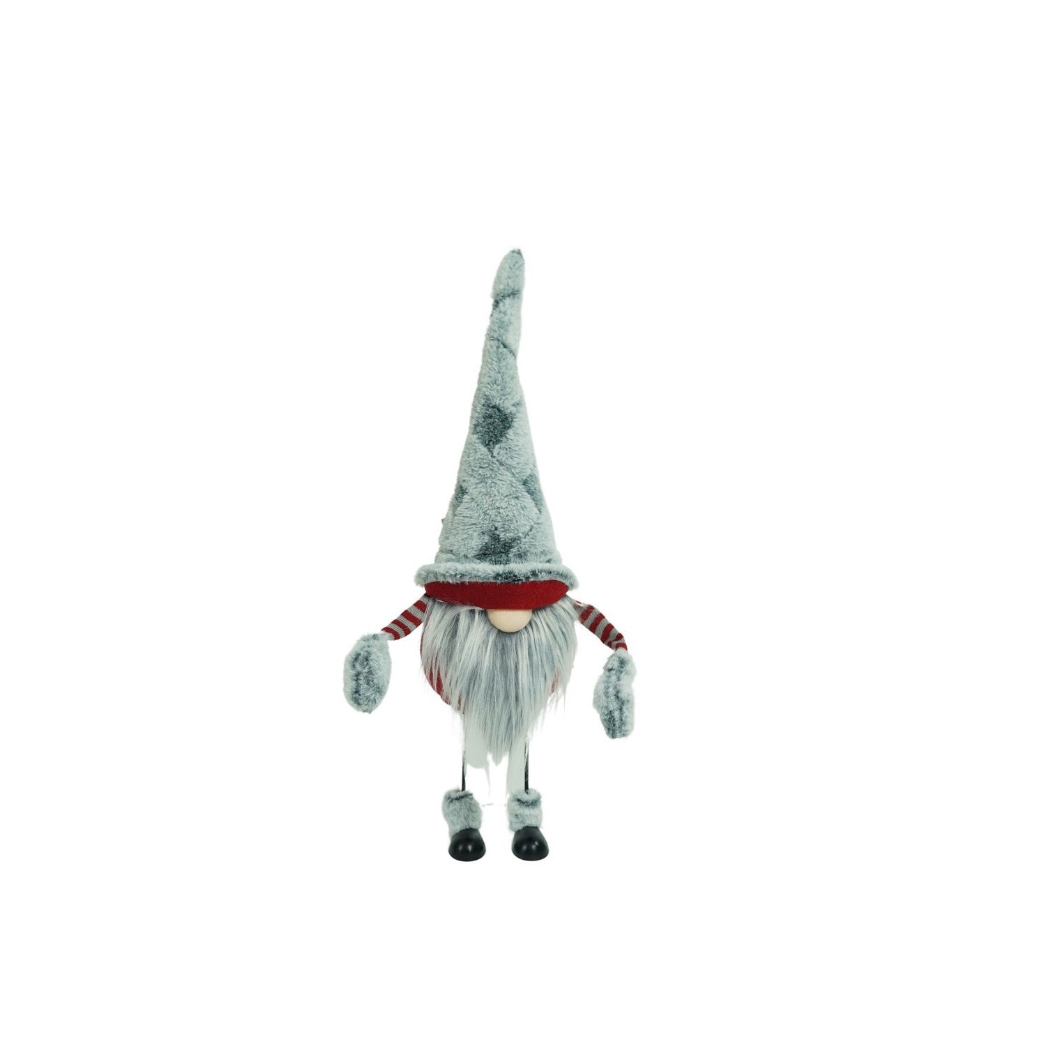 Ornament de Craciun spiridus, Flippy, gri/rosu, textil, 55 cm-0