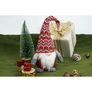 Ornament de Craciun spiridus, Flippy, rosu/gri, textil, 52 cm-5