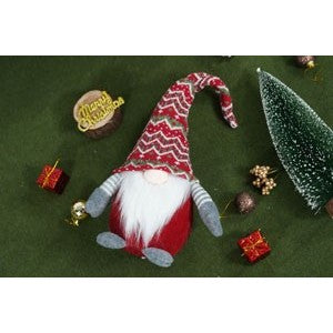 Ornament de Craciun spiridus, Flippy, rosu/gri, textil, 52 cm-7