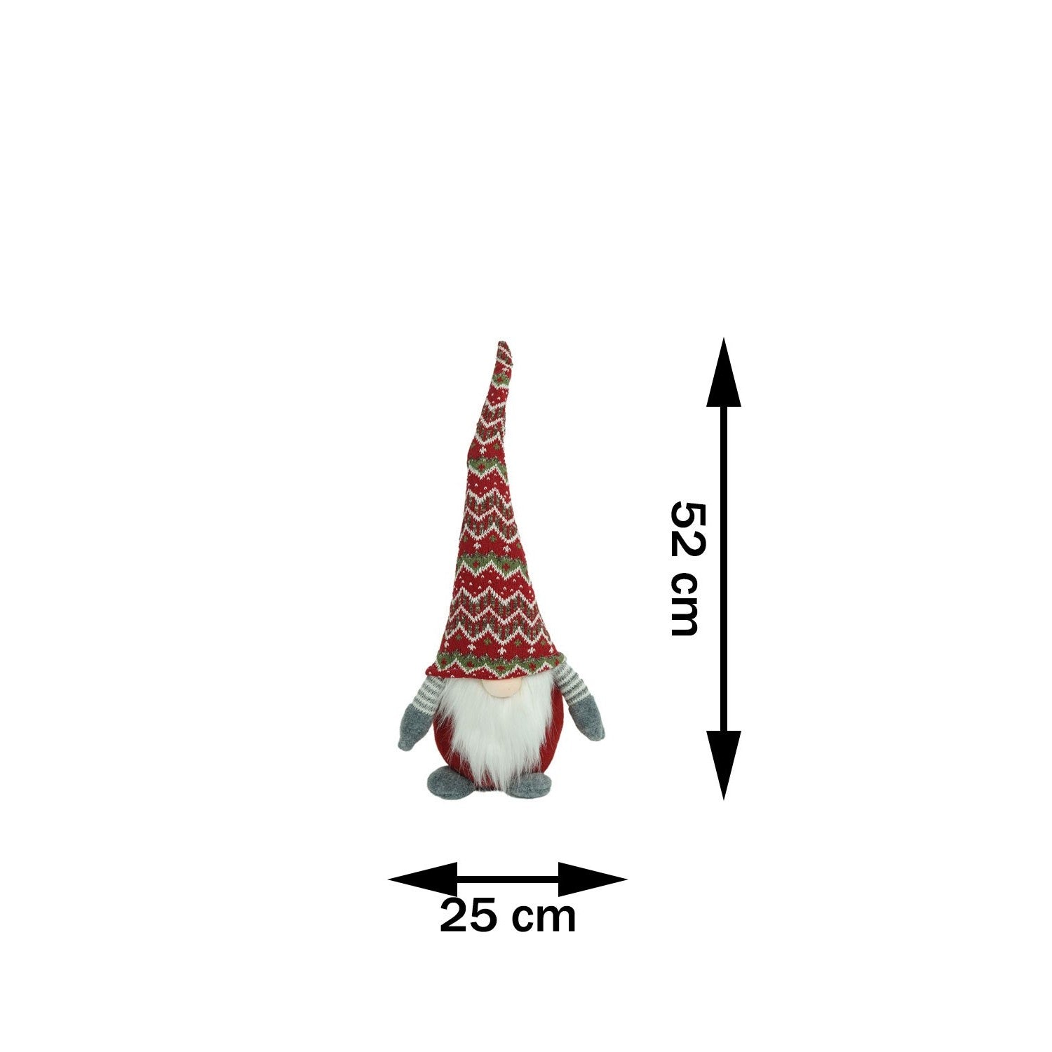 Ornament de Craciun spiridus, Flippy, rosu/gri, textil, 52 cm-8