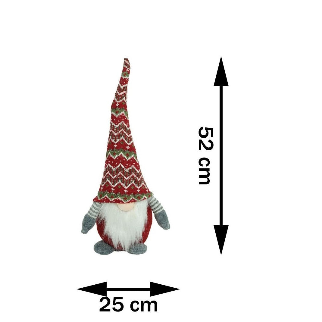 Ornament de Craciun spiridus, Flippy, rosu/gri, textil, 52 cm-10